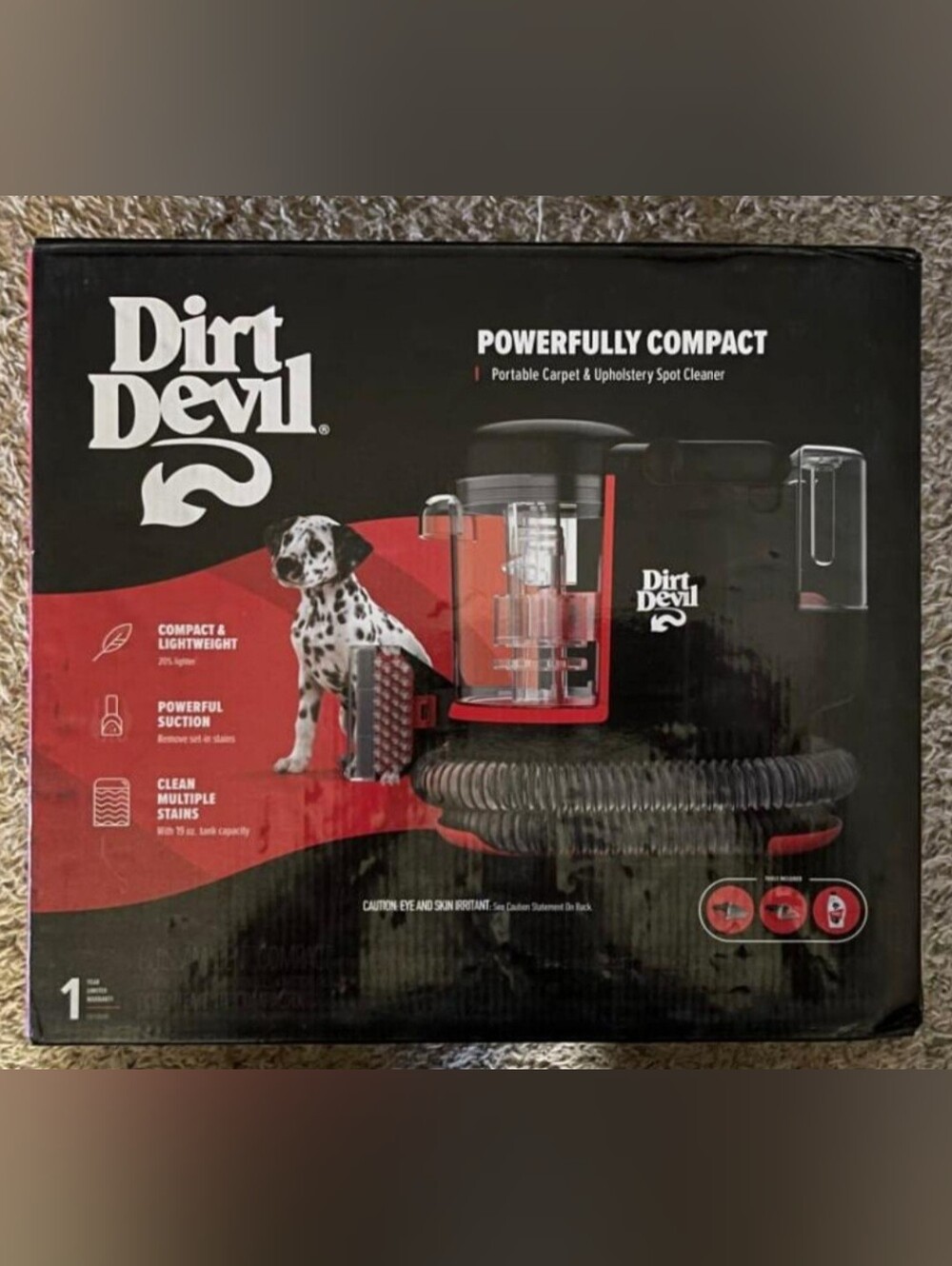 Dirt Devil Powerfully Compact Spot Cleaner in Red and Black